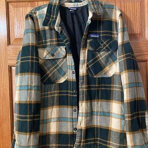Flannel insulated shirt jacket 100% organic cotton